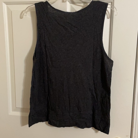 Women’s J Crew Dark Gray Cotton Top, Sequin Front, Size L - Picture 4 of 6